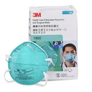 3M™ 1860 N95 Protective Face Mask Particulate Respirator Surgical 20/PK 